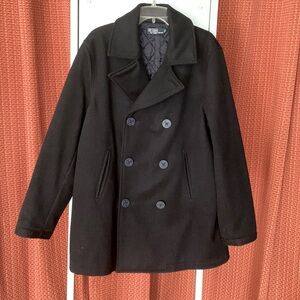 RARE🔥 Ralph Lauren Polo Jeans Co Men's Double Breasted Military Style Pea Coat